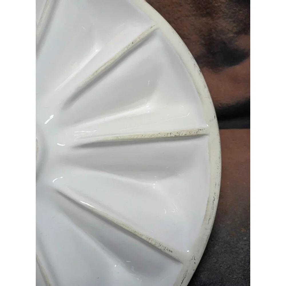 Mud Pie Ceramic Taco Platter w/ Center Dip Bowl 